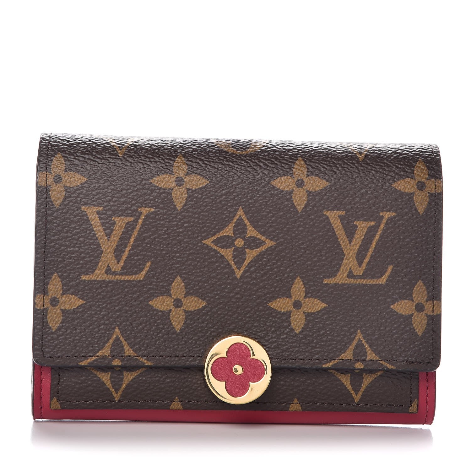 Louis Vuitton Monogram Flore Compact Wallet Fuchsia 1 of 7