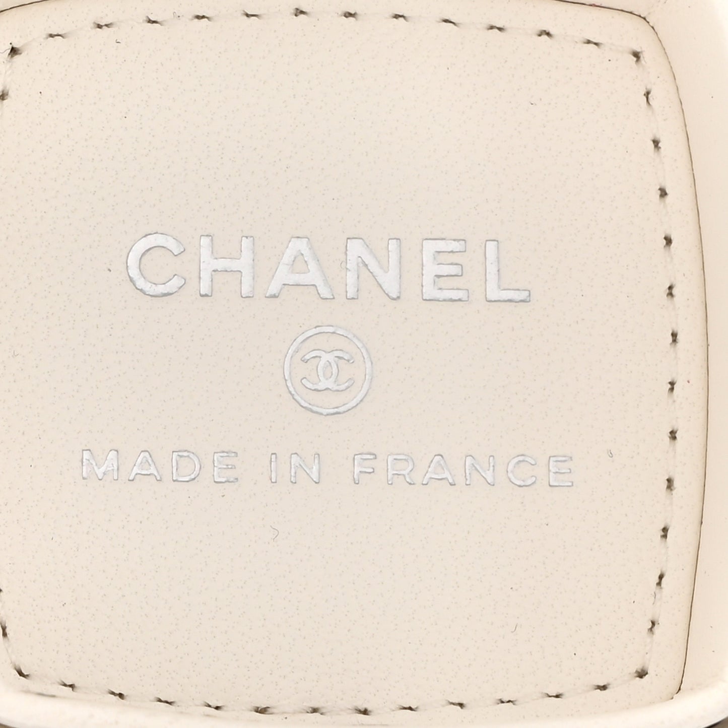 Goatskin Quilted Clutch With Chain White