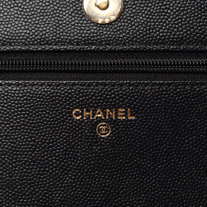 Chanel Caviar Quilted Vintage Mademoiselle Wallet On Chain WOC Black 8 of 12