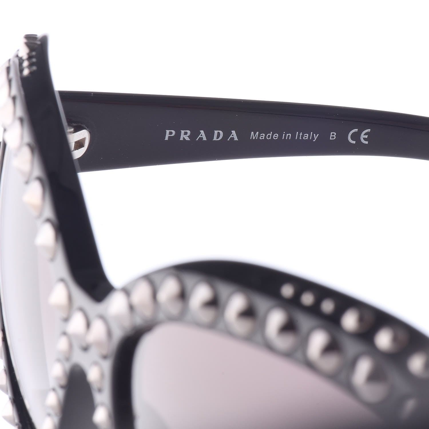Prada Studded Ornate Cat Eye Sunglasses SPR 31Q Black 6 of 6