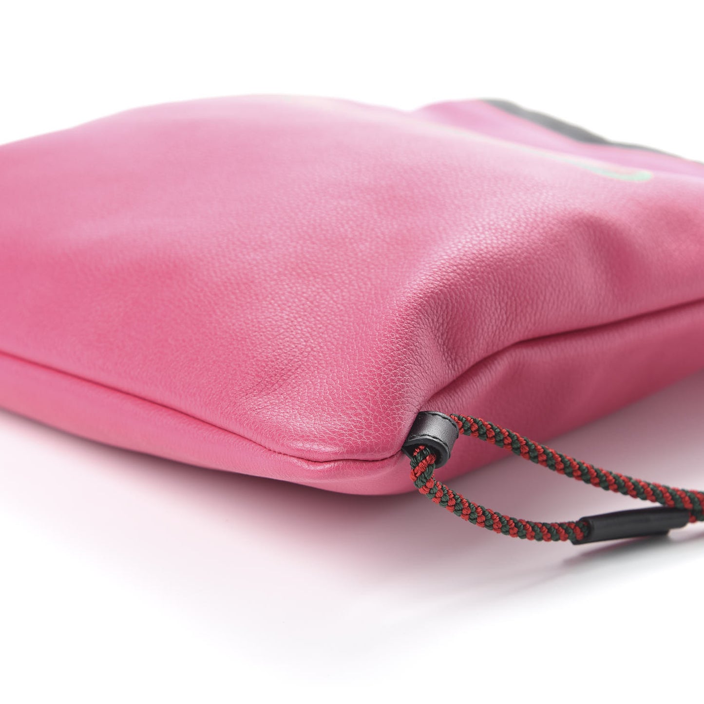 Grained Calfskin Logo Drawstring Backpack Box Pink Green Black