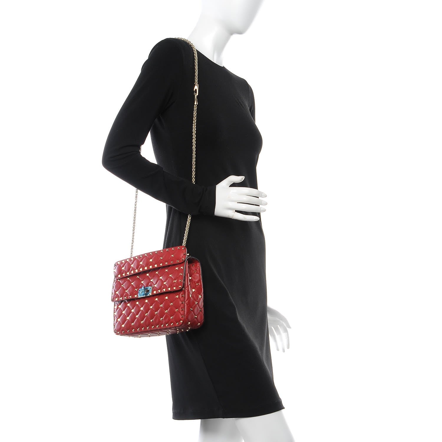 Valentino Garavani Nappa Medium Rockstud Spike Shoulder Bag Rosso Valentino 2 of 6