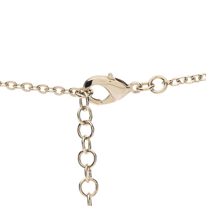 Chanel Pearl Crystal Bead CC Flower Long Necklace Gold Pearly White Pink Crystal 5 of 7