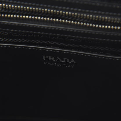 Prada City Calfskin Racing Logo Bowler Black Fuxia 9 of 10