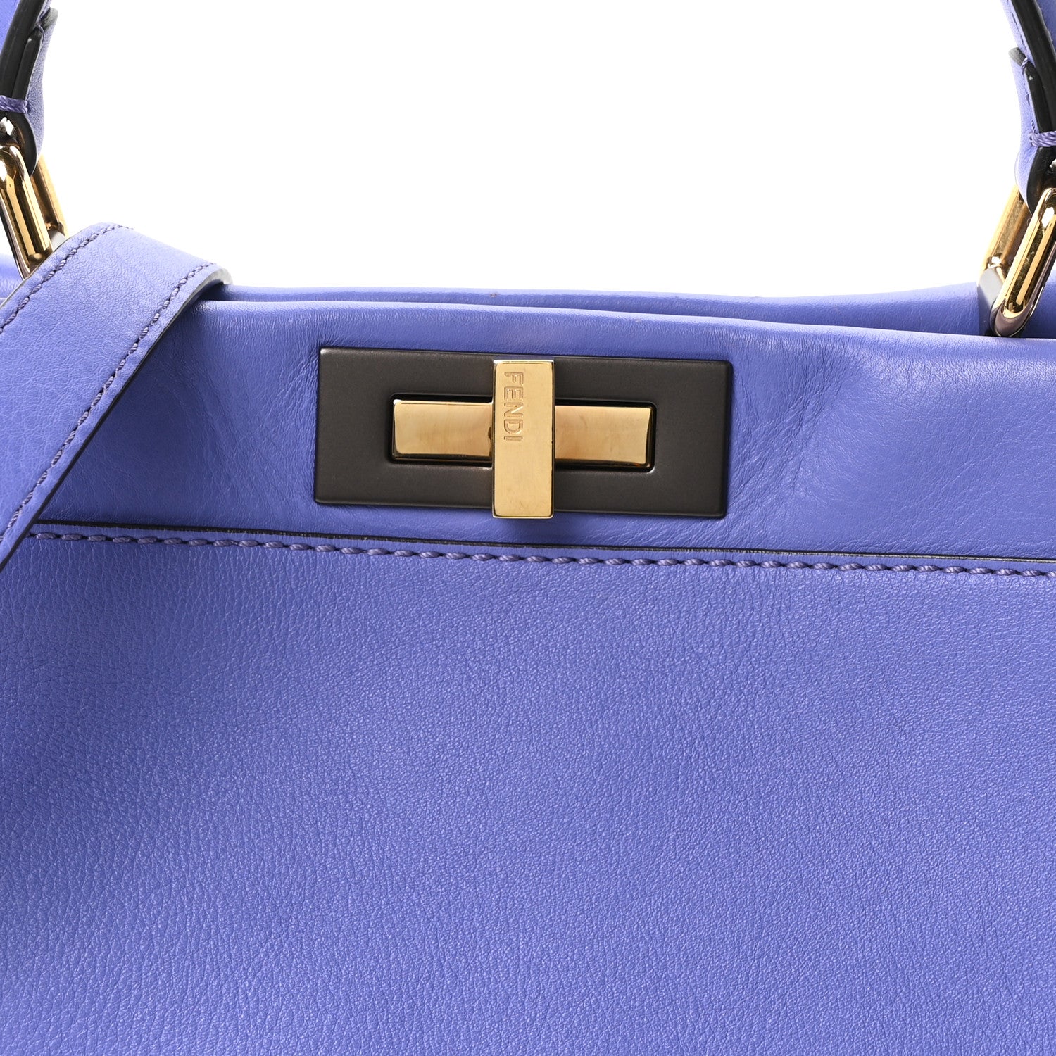 Fendi Vitello Seta Medium Peekaboo Iconic Satchel Viola Cassis 8 of 10