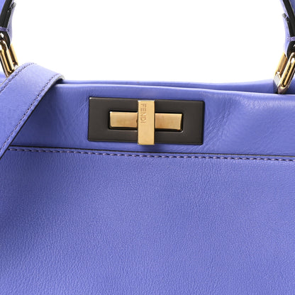 Fendi Vitello Seta Medium Peekaboo Iconic Satchel Viola Cassis 8 of 10