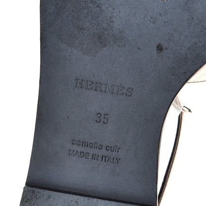 Hermes Metallic Nappa Santorini Sandals 35 Rose Doré 7 of 10