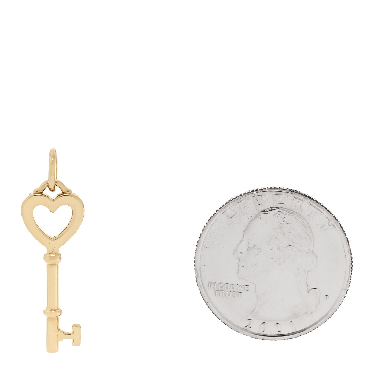 18K Yellow Gold Mini Heart Key Pendant