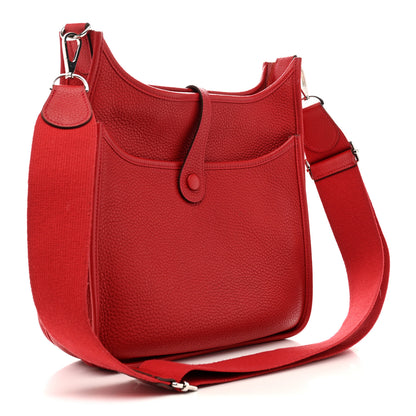 Hermes Taurillon Clemence EVELYNE III PM Rouge Casaque 3 of 14
