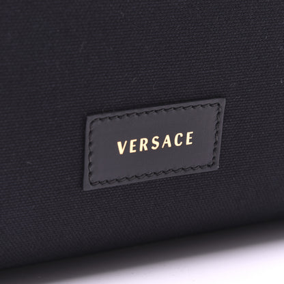 Versace Canvas Suppler Calfskin Cabas GV Signature Tote Black 9 of 9