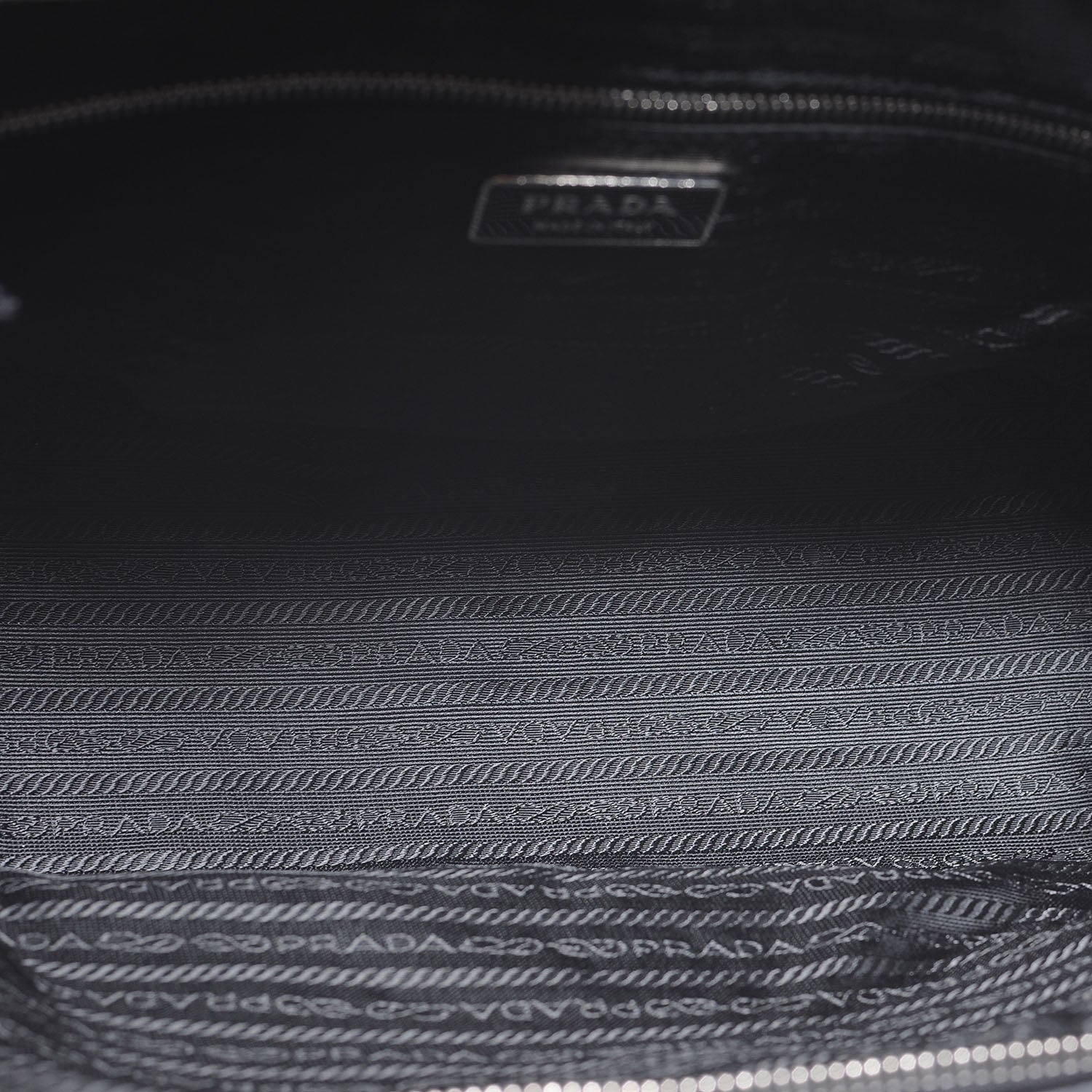 Prada Tessuto Nylon Leather Travel Tote Beige Black 5 of 7
