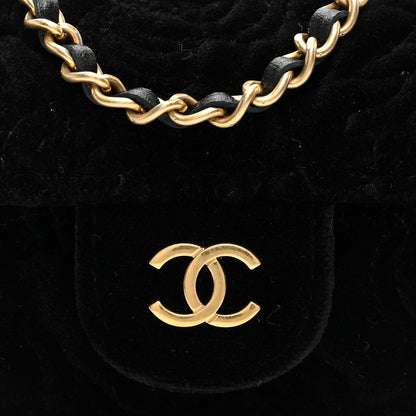 Chanel Velvet Camellia Embossed Jewel Belt Card Holder With Chain Black 8 of 10