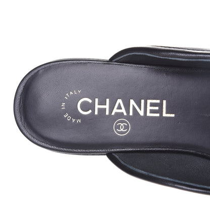 Chanel Calfskin Pearl CC Mules 37 Black 9 of 11