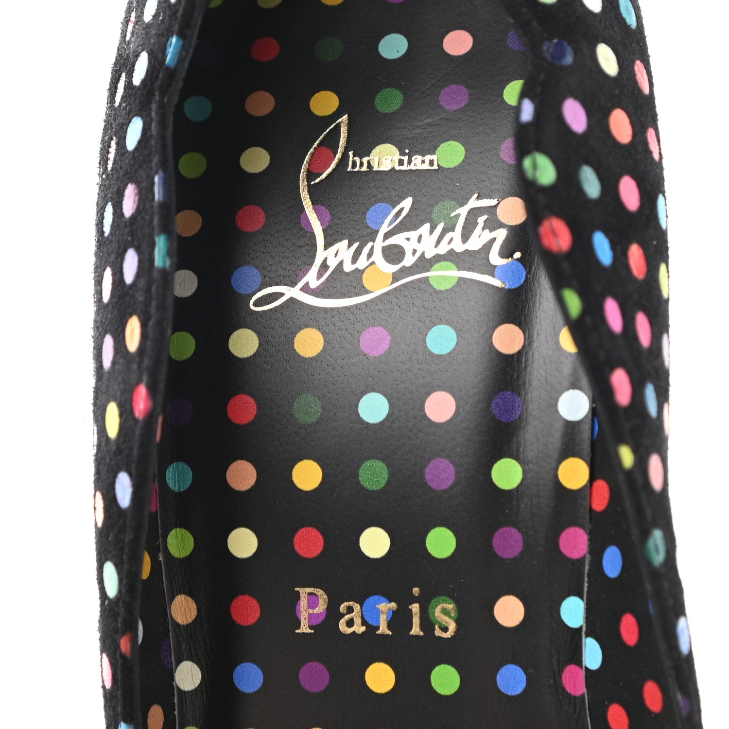 Christian Louboutin Suede Polka Dot Hot Chick 100 Pumps 39.5 Black Multicolor 7 of 8