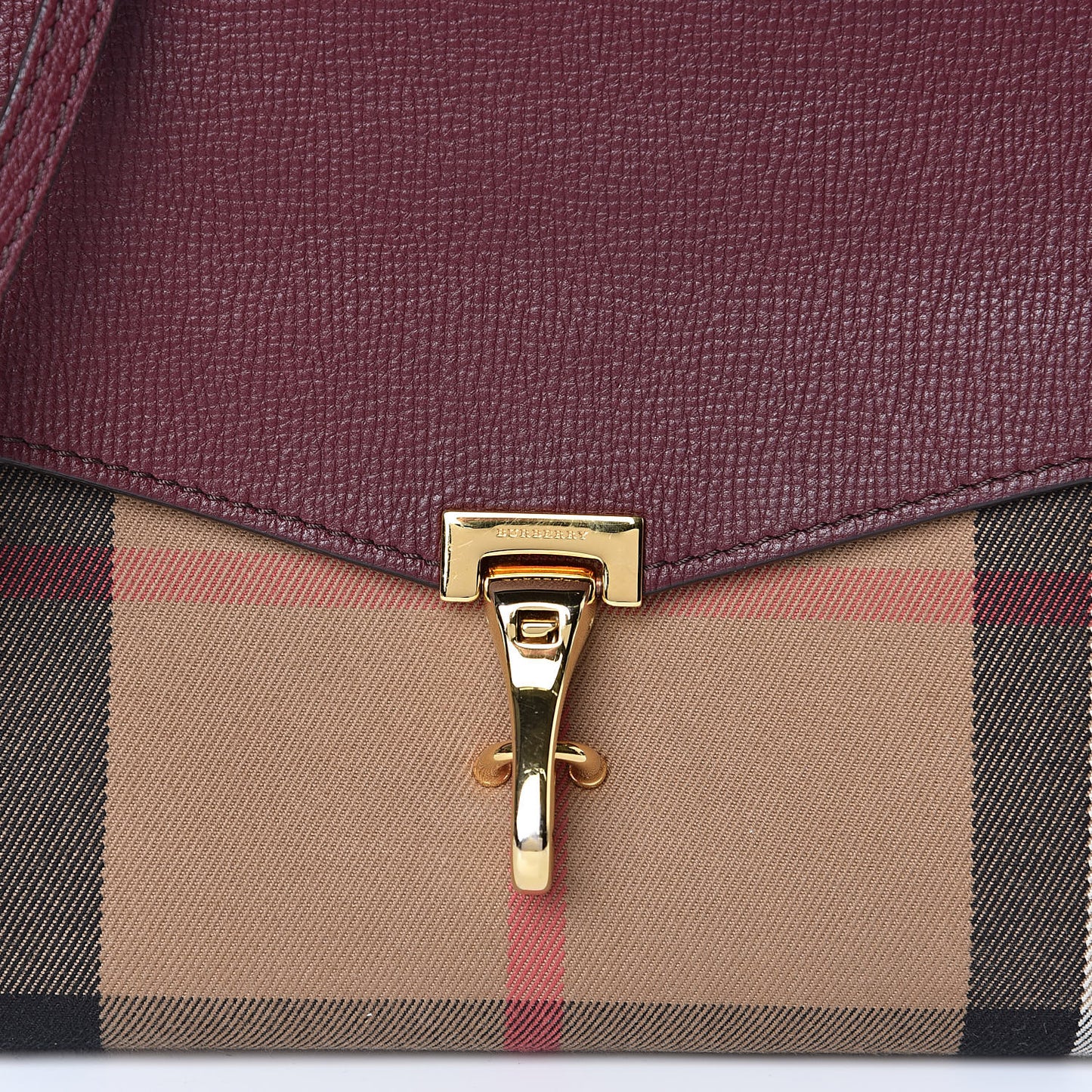 Derby Calfskin House Check Small Macken Crossbody Bag Mahogany Red
