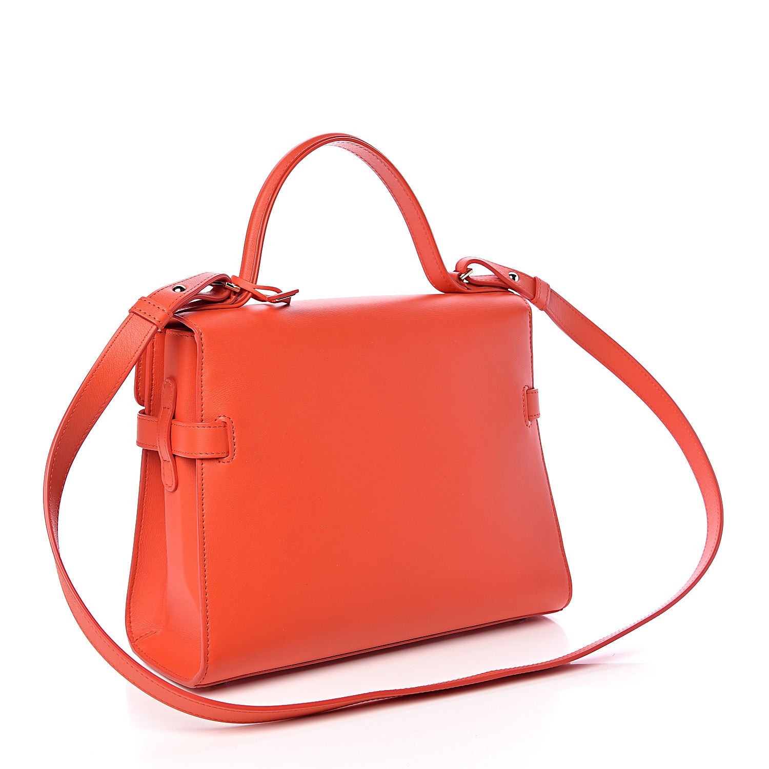 Delvaux Calfskin MM Tempete Satchel Red 3 of 10
