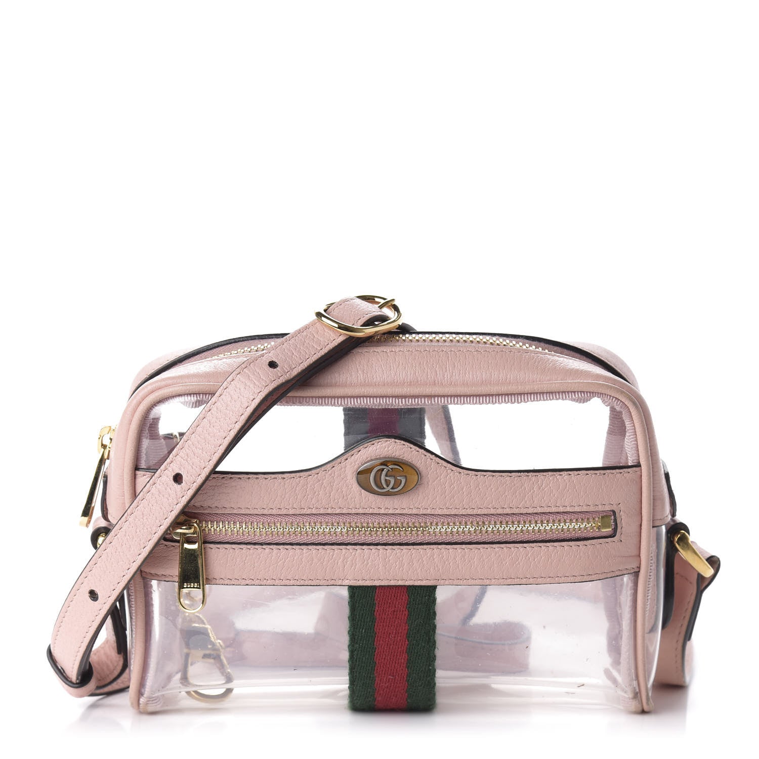 Gucci Vinyl Web Mini Ophidia Transparent Shoulder Bag Perfect Pink 1 of 10
