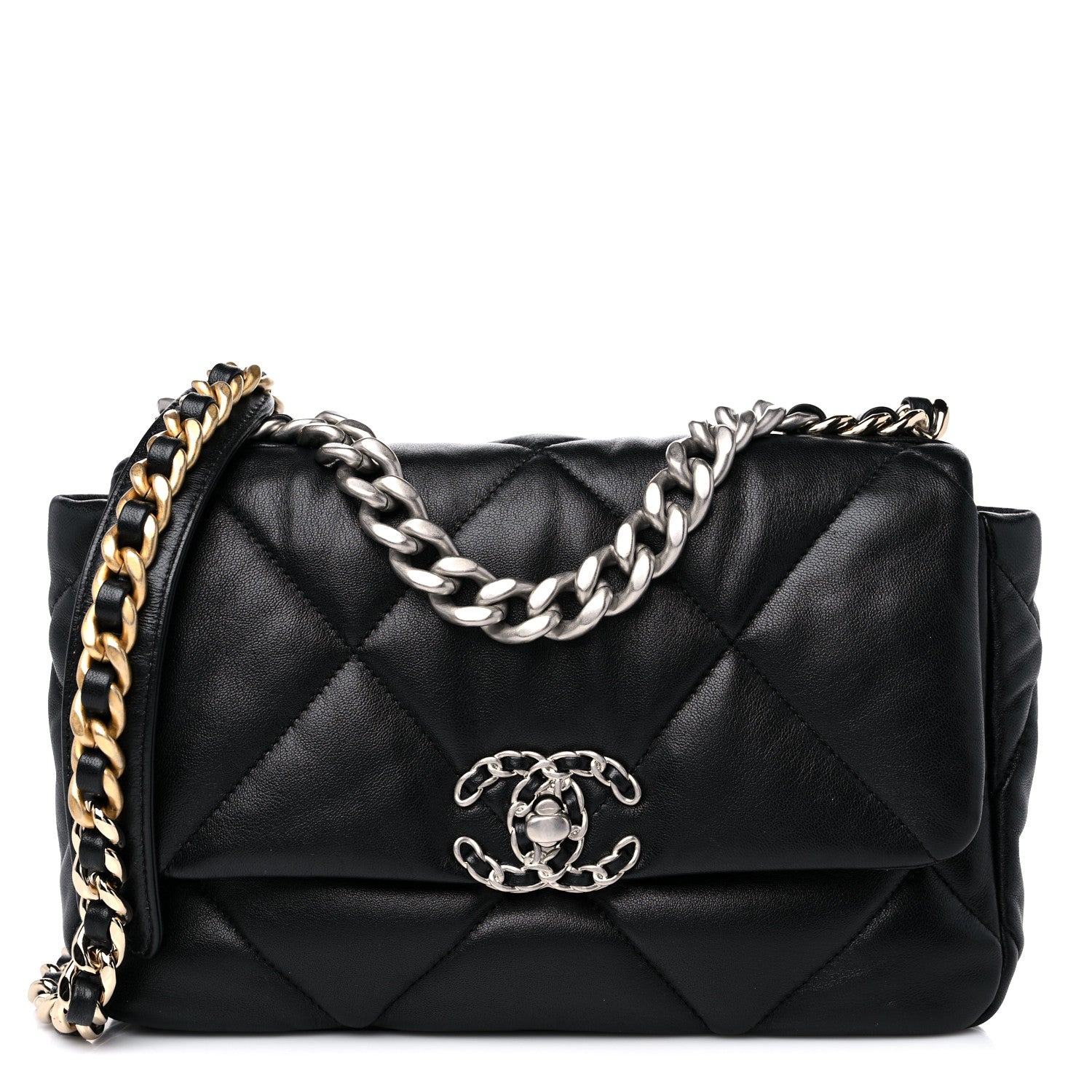 Chanel Lambskin Quilted Medium Chanel 19 Flap Black 1 of 11