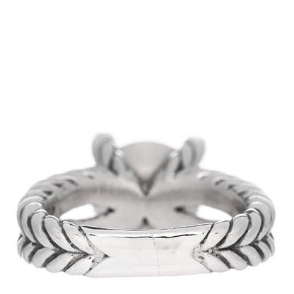 David Yurman Sterling Silver Diamond Pearl 10mm Cable Ring 52 6 4 of 5