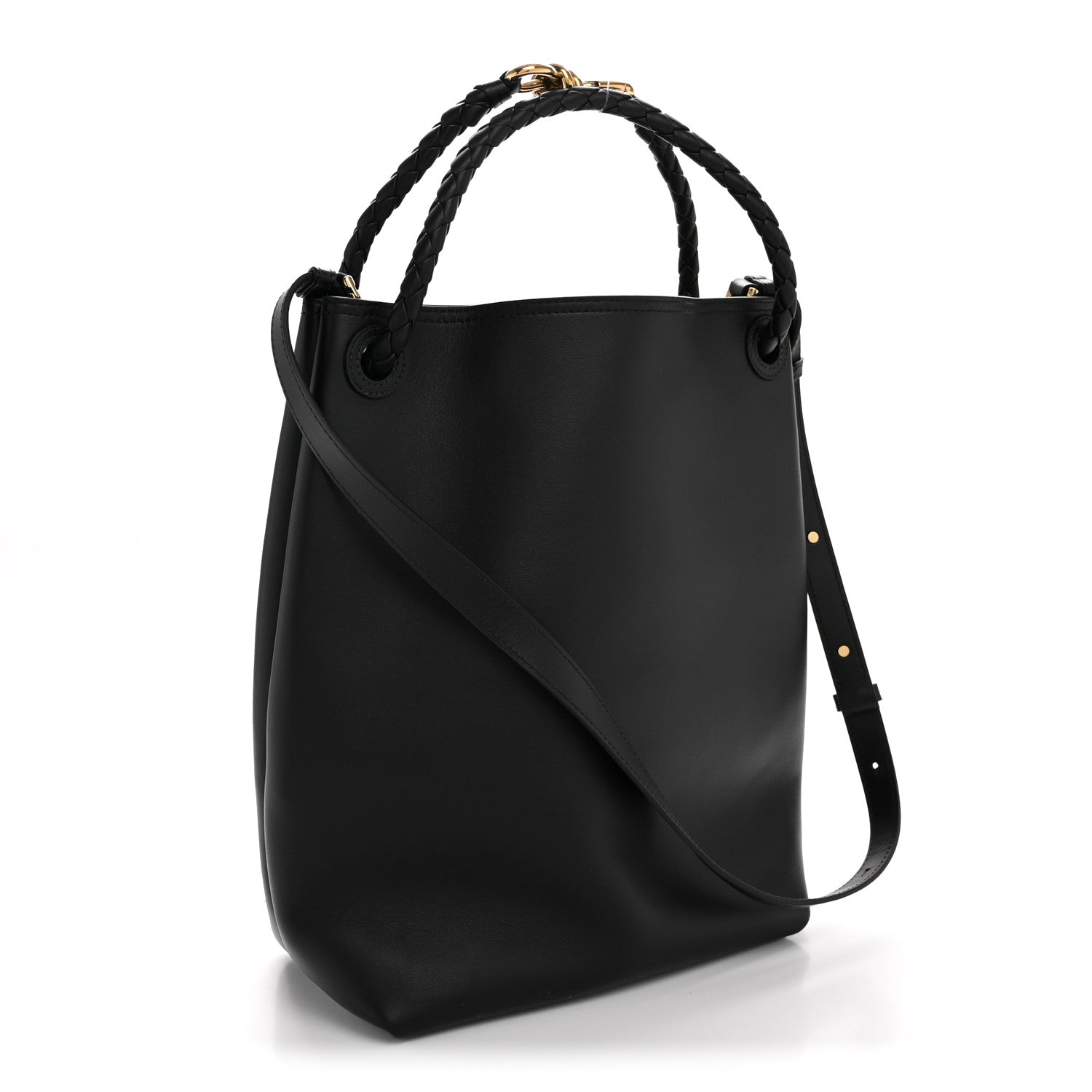 Bottega Veneta Silky Calfskin Small Andiamo Bucket Bag Black 3 of 12