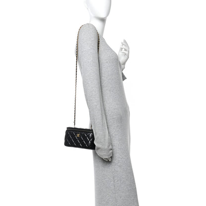 Chanel Lambskin Quilted Pearl Crush Small Vanity Case With Chain Black 2 of 11