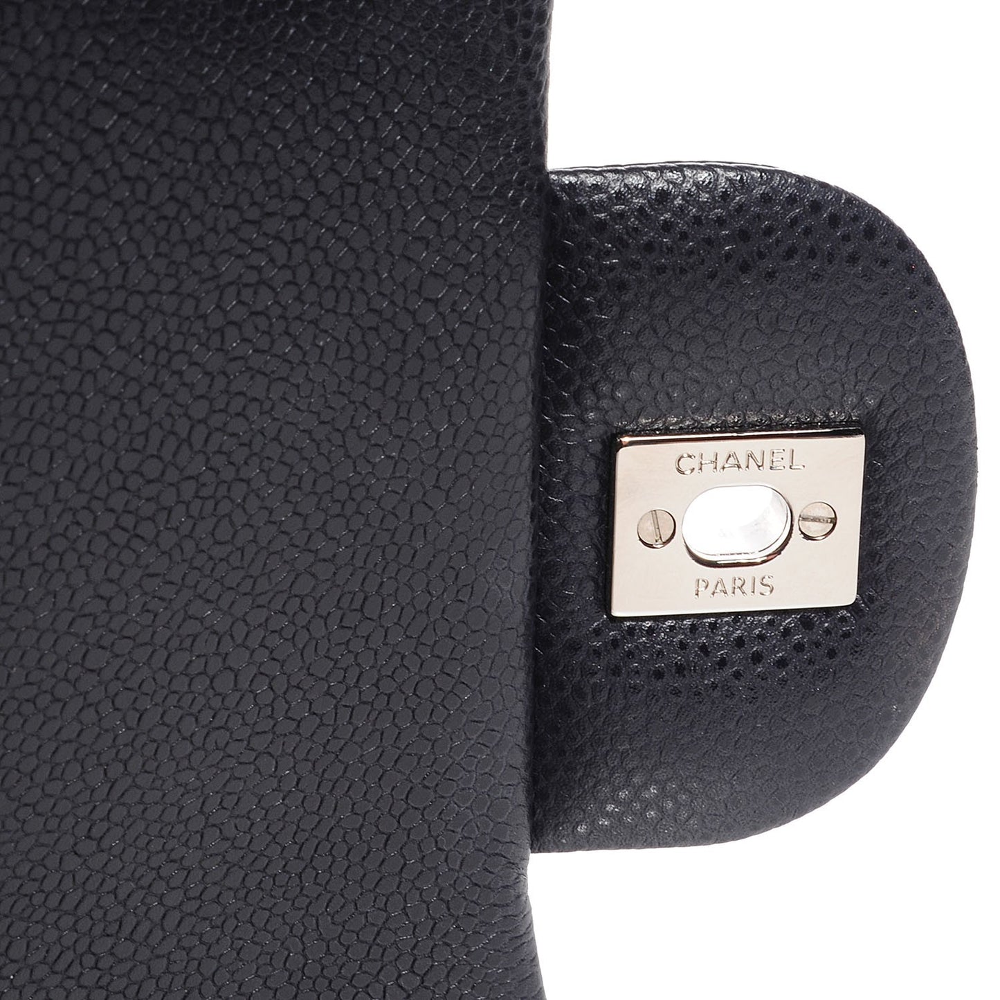 Caviar Quilted Jumbo Double Flap Navy Blue