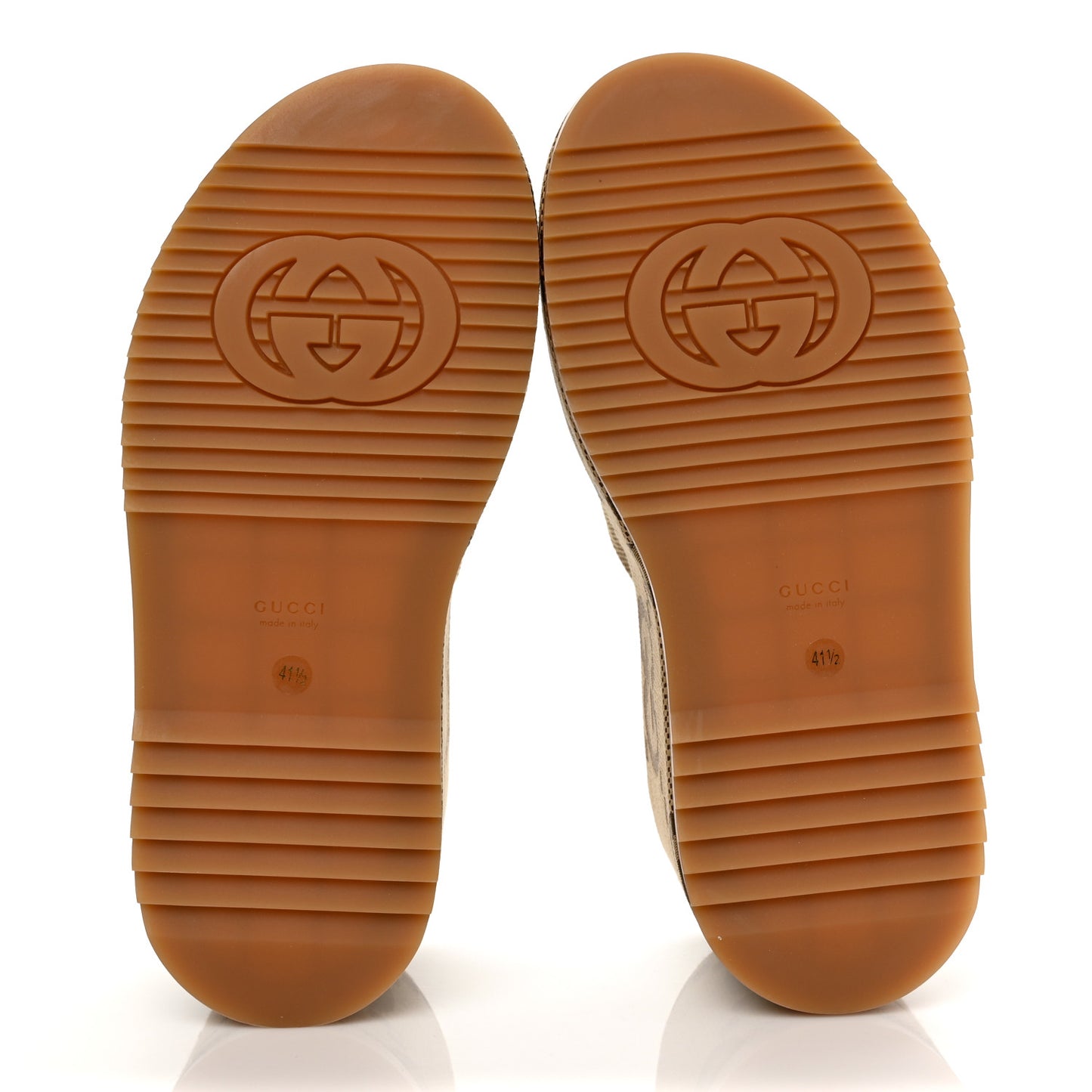 Monogram Jumbo GG Platform Slide Wedge Sandals 41.5 Camel Ebony