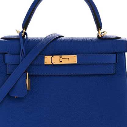 Hermes Togo Kelly Retourne 28 Bleu Royal 8 of 12