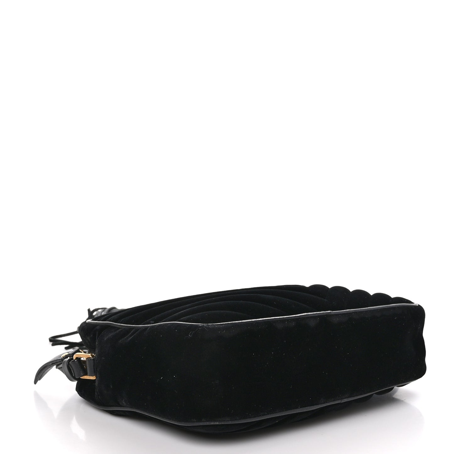 Velvet Matelasse Monogram Lou Camera Bag Black