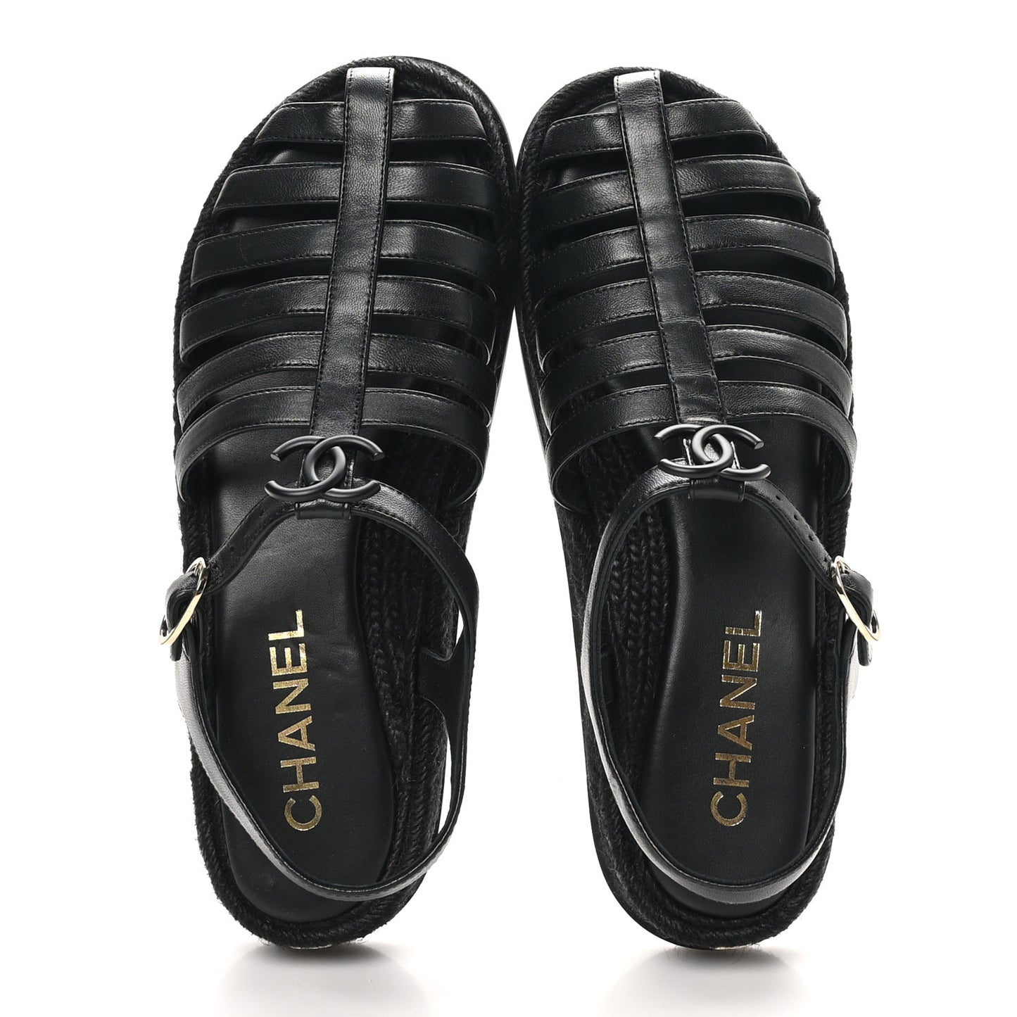 Lambskin Espadrille Sandals 40 Black