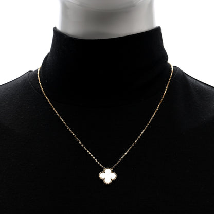 Van Cleef & Arpels 18K Yellow Gold Mother of Pearl Vintage Alhambra Pendant Necklace 2 of 5