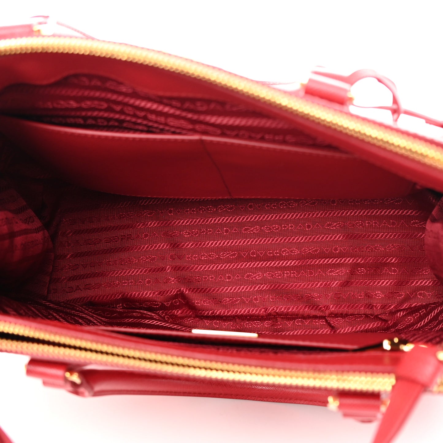 Saffiano Medium Galleria Double Zip Tote Fuoco