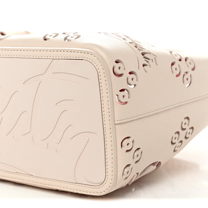 Christian Louboutin Calfskin Perforated Loubinthesky Spikes Large Cabarock Tote Leche 9 of 13