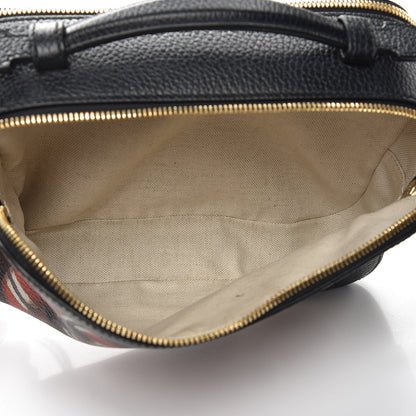 Gucci Grained Calfskin Sylvie Web Kingsnake Small Camera Bag Black Multicolor 5 of 8