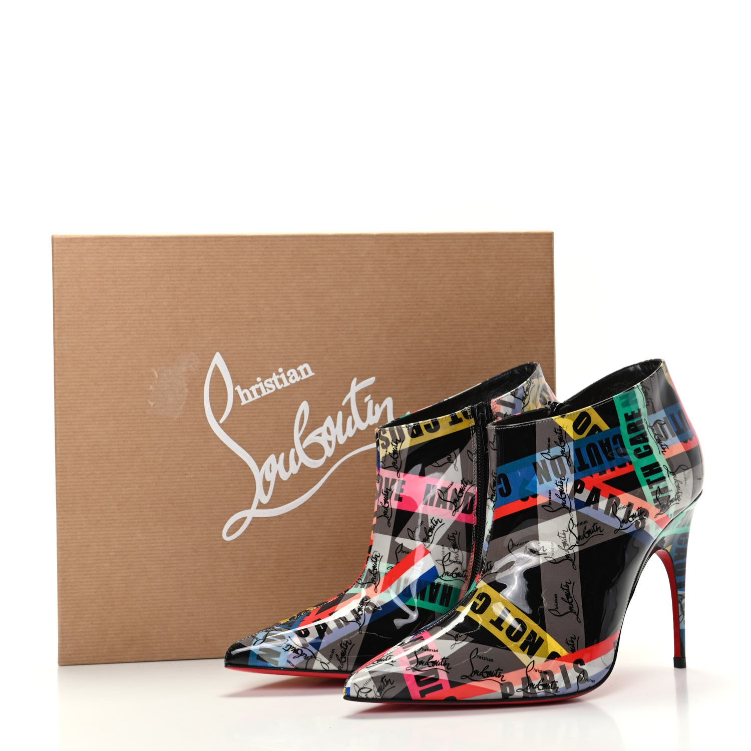 Christian Louboutin Patent Loubiballage Gorgona 100 Ankle Boots 36.5 Multicolor 8 of 8