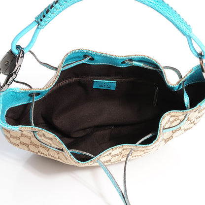 Gucci Monogram Drawstring Hobo Turquoise 7 of 7