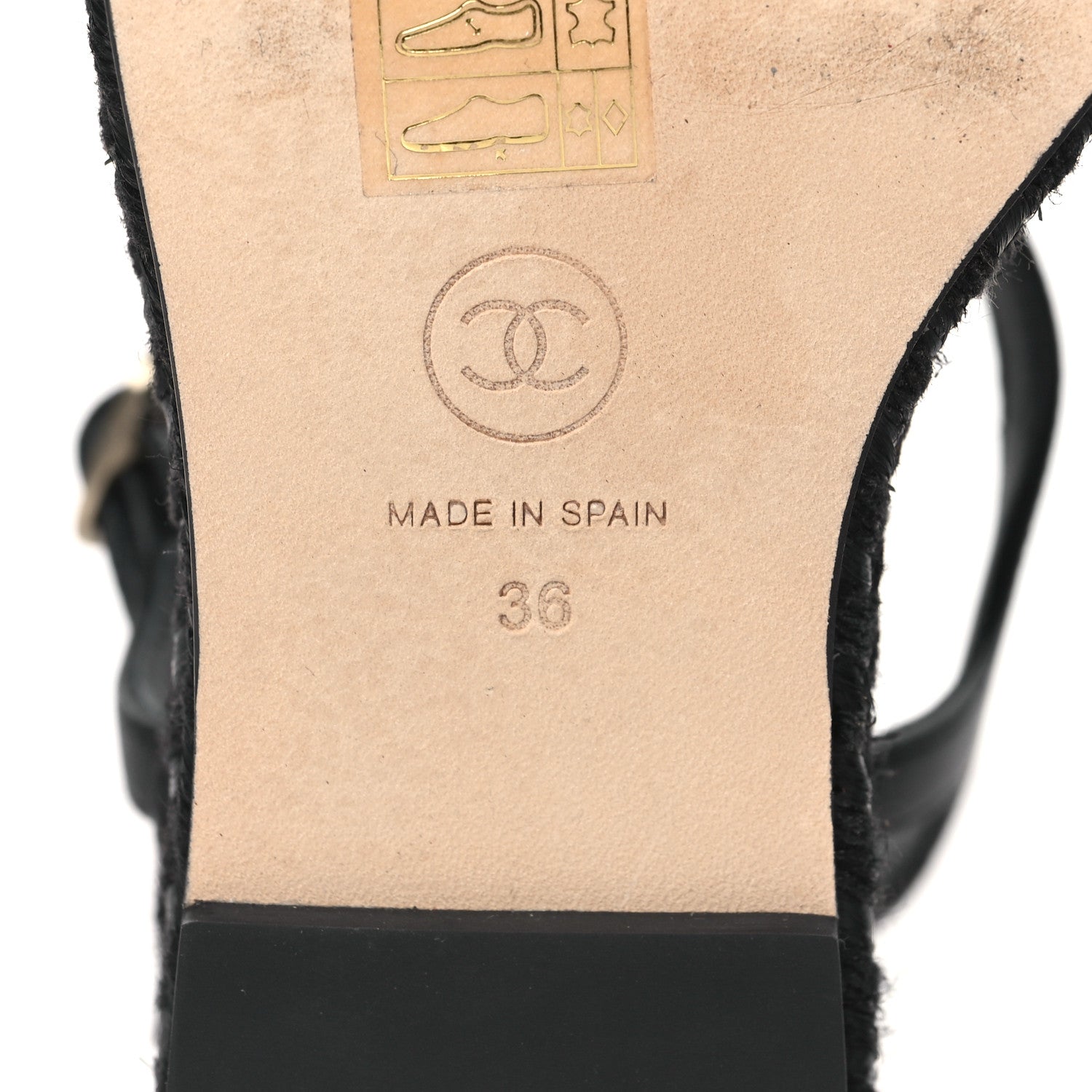 Chanel Lambskin Grosgrain CC Espadrilles Wedges 36 Black 6 of 9