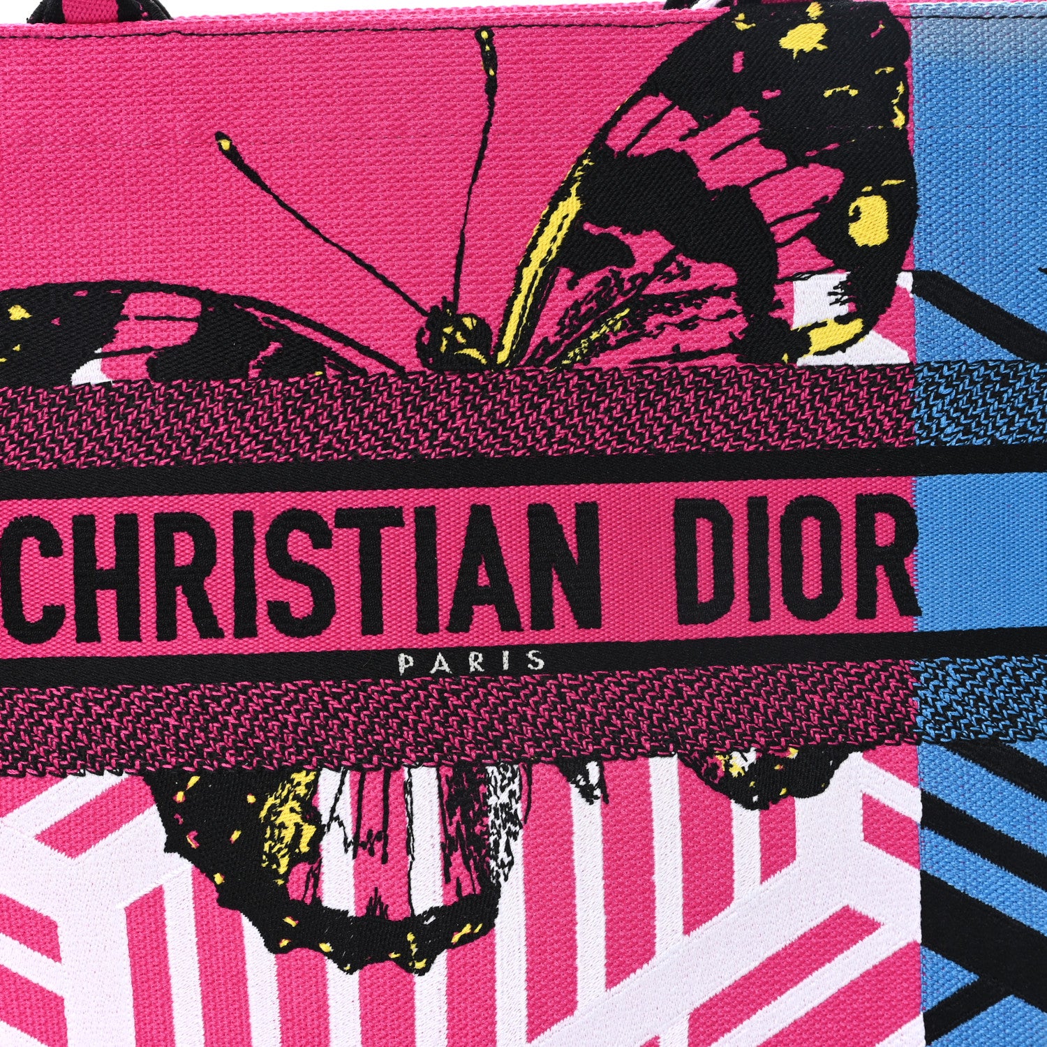 Christian Dior Canvas Embroidered Medium Jungle Pop Book Tote Fuchsia Multicolor 8 of 11
