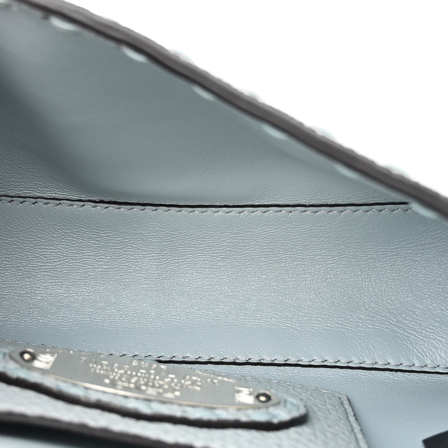 Cuoio Roma Sellerissima Nappa Sintetica Tape Stitch Mini Baguette Anice