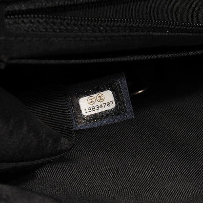 Chanel Jersey Embroidered Large Flap Black 8 of 8
