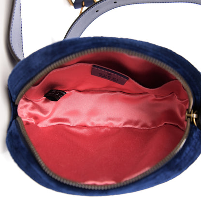 Gucci Velvet Matelasse GG Marmont Belt Bag 85 34 Cobalt Blue 4 of 9