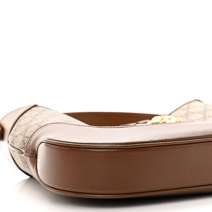 Gucci GG Supreme Monogram Azalea Calfskin Web Medium Jackie 1961 Hobo Beige Ebony Brown Sugar 8 of 9