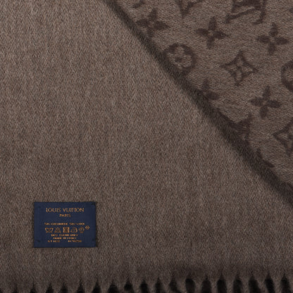 Louis Vuitton Cashmere Wool Monogram Gradient Scarf Noisette 5 of 5