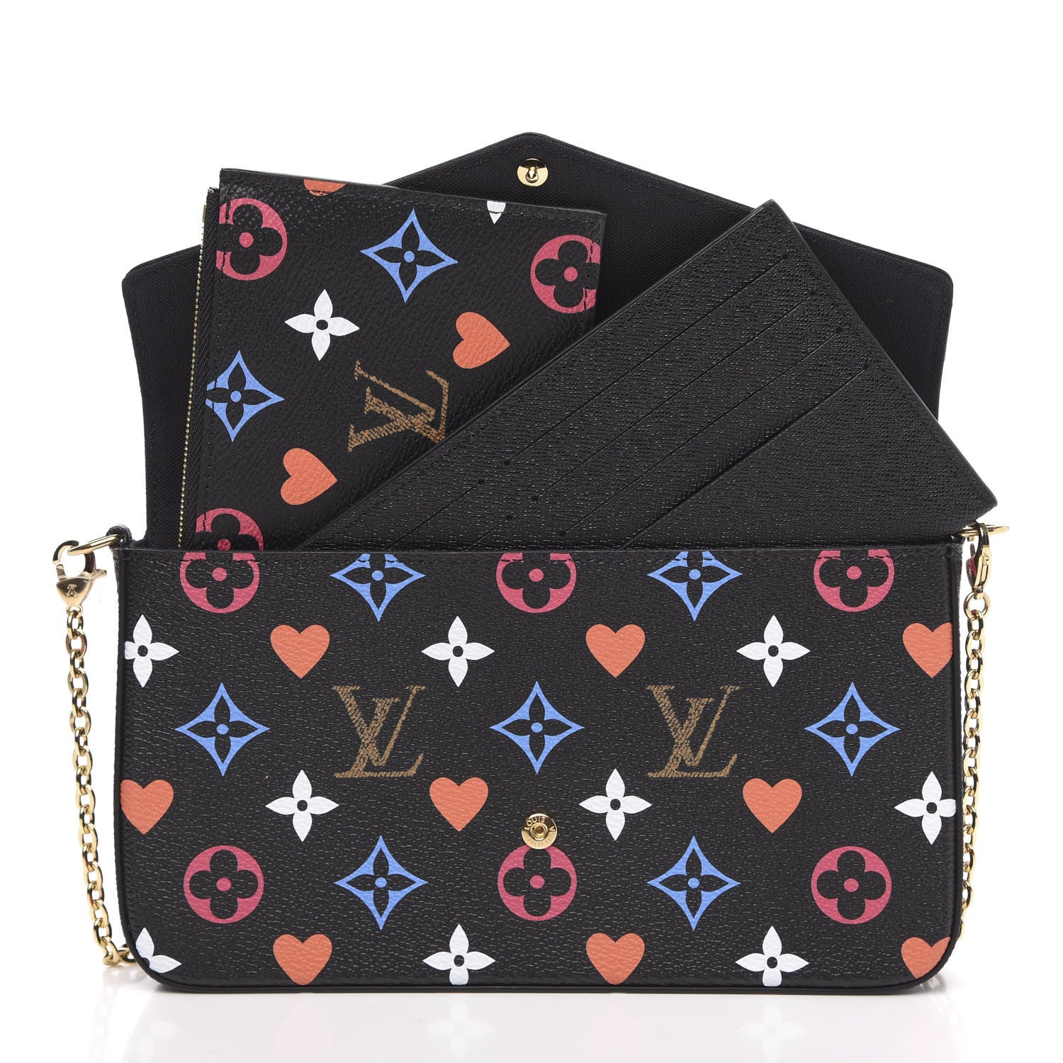 Louis Vuitton Game On Felicie Chain Wallet Black 8 of 11