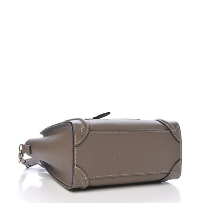 Celine Drummed Calfskin Nano Luggage Souris 4 of 11