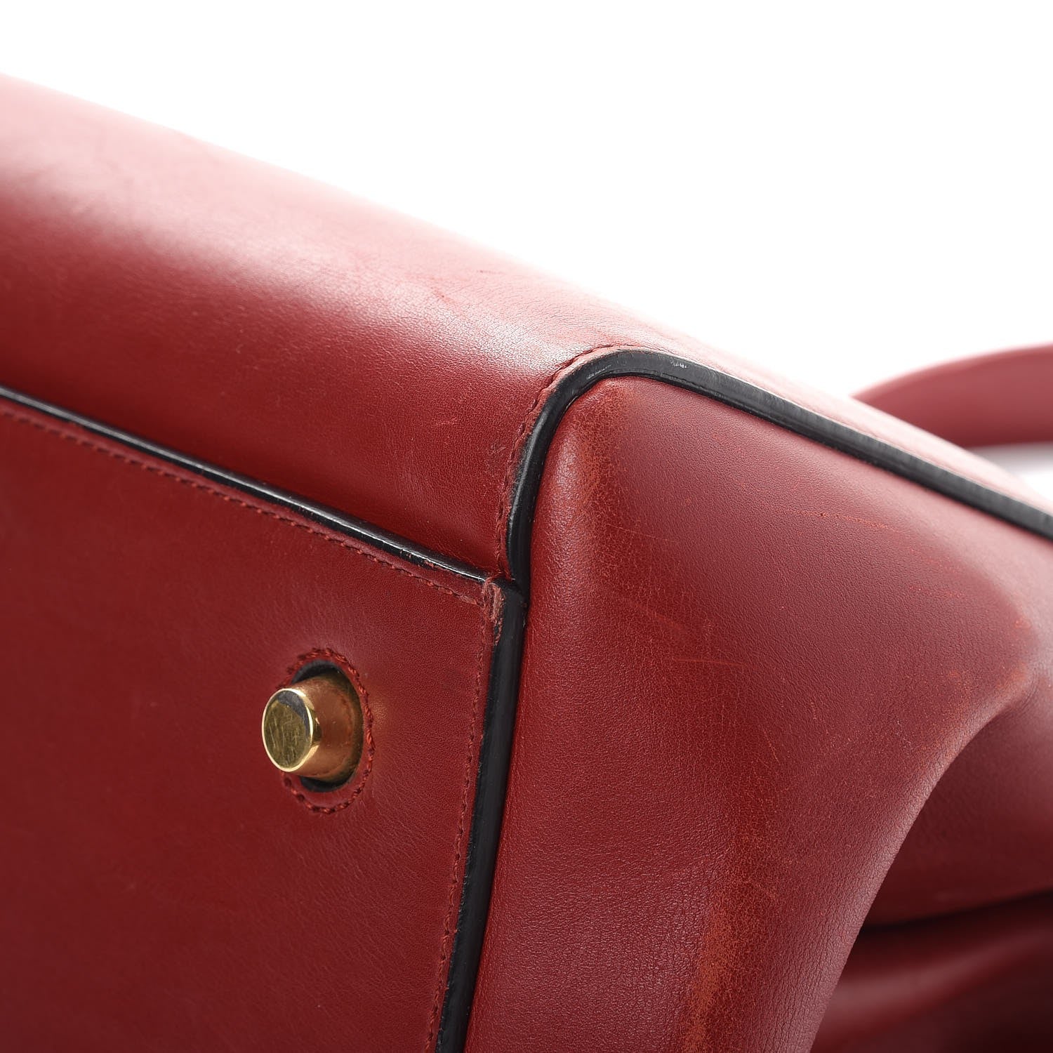 Celine Smooth Calfskin Medium Edge Shoulder Bag Red 13 of 16