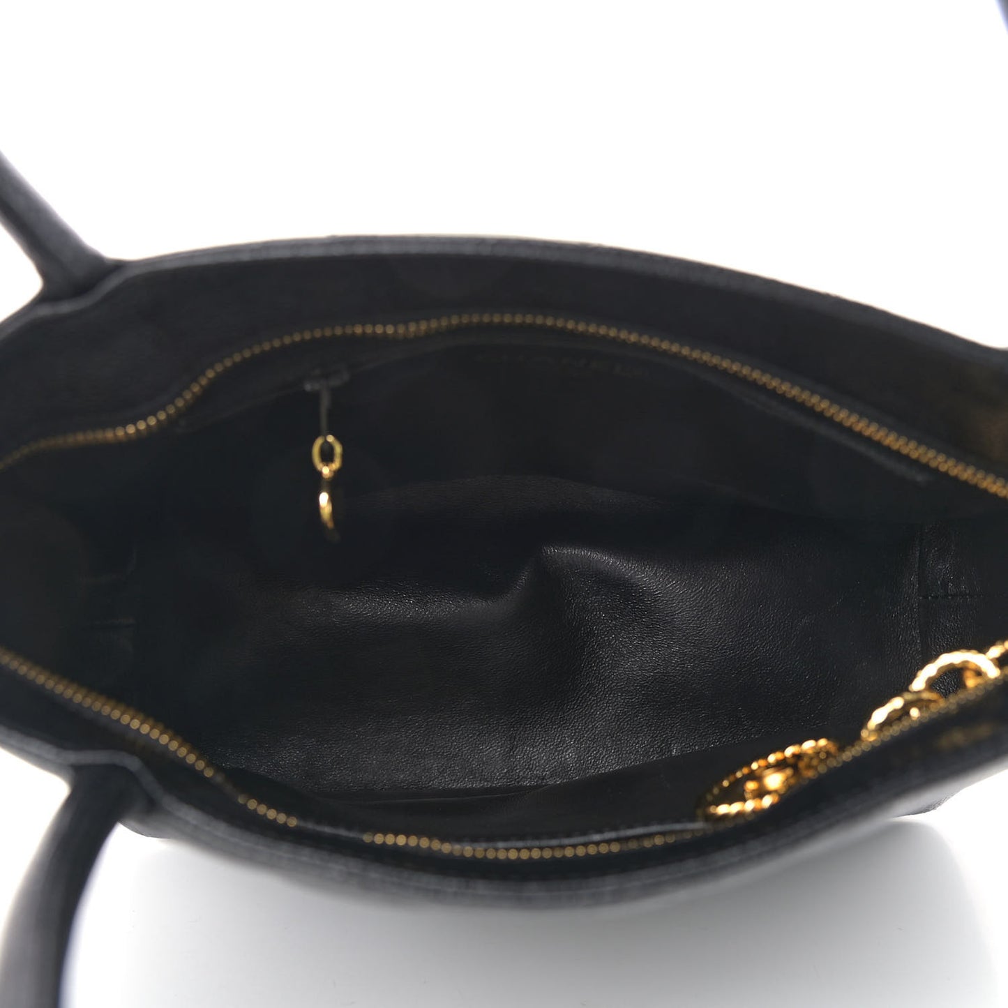 Caviar Quilted Medallion Tote Black