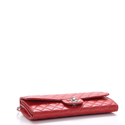 Chanel Lambskin Quilted Chain Clutch Flap Red 4 of 16