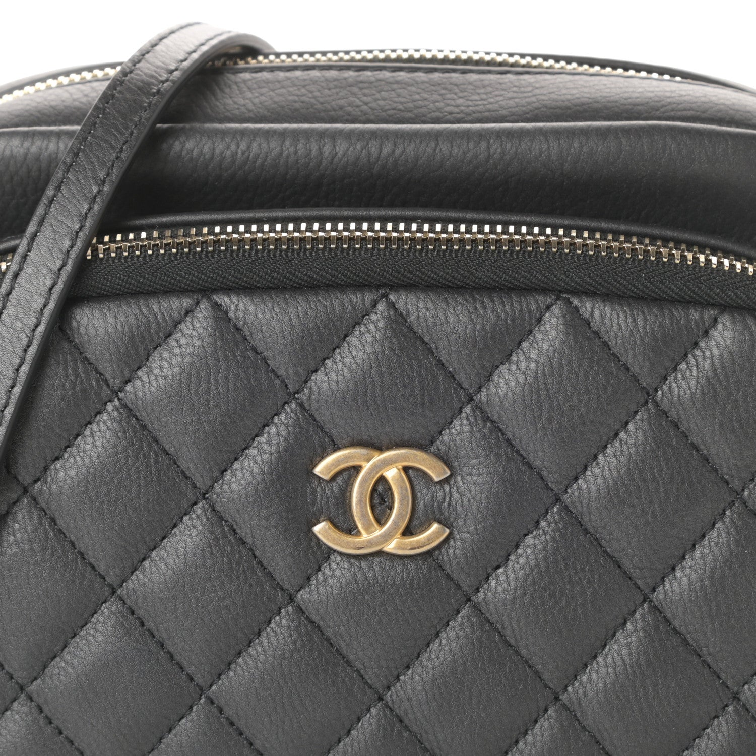 Chanel Calfskin Quilted Day Trips Camera Case Black 9 of 11