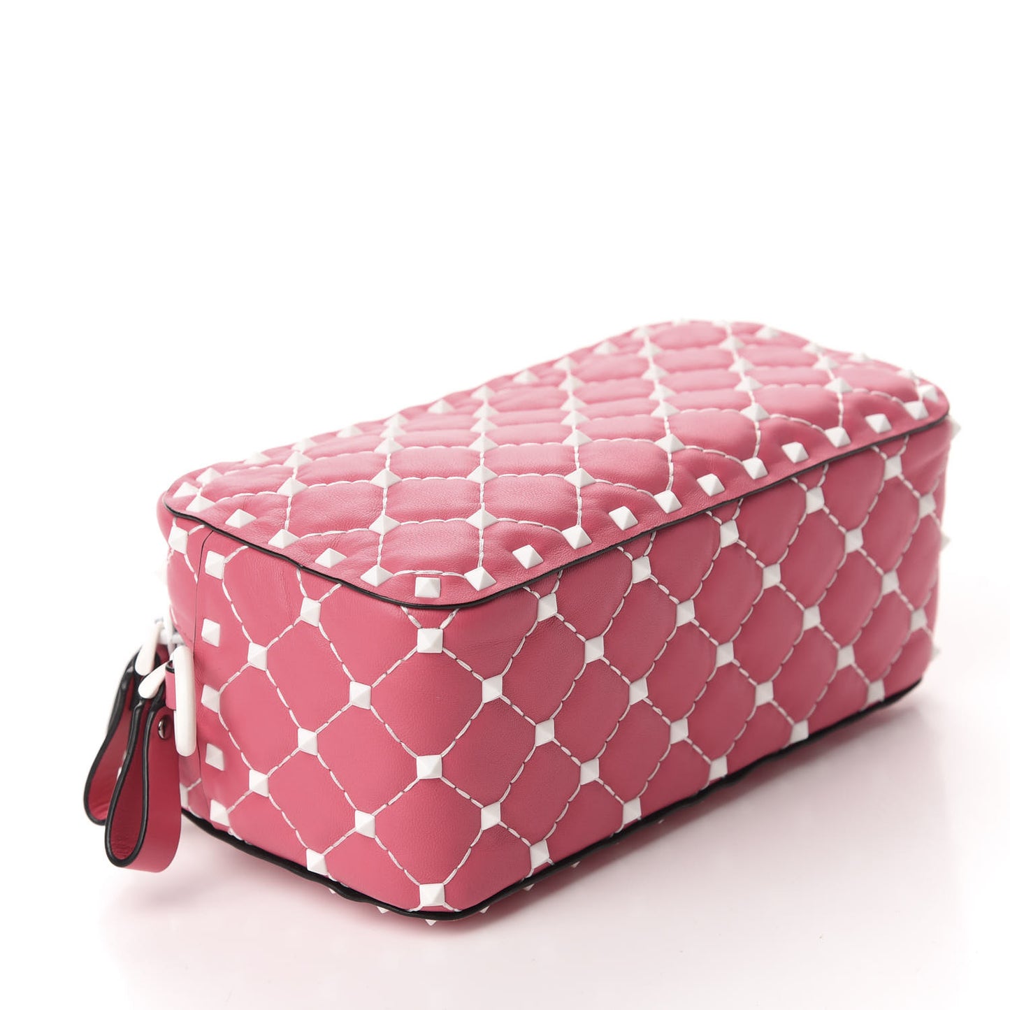 Lambskin Free Rockstud Spike Camera Bag Shadow Pink